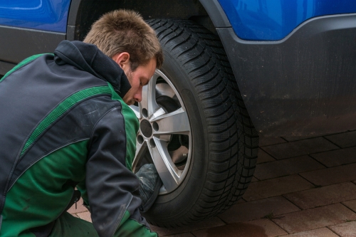 Checking tire pressure